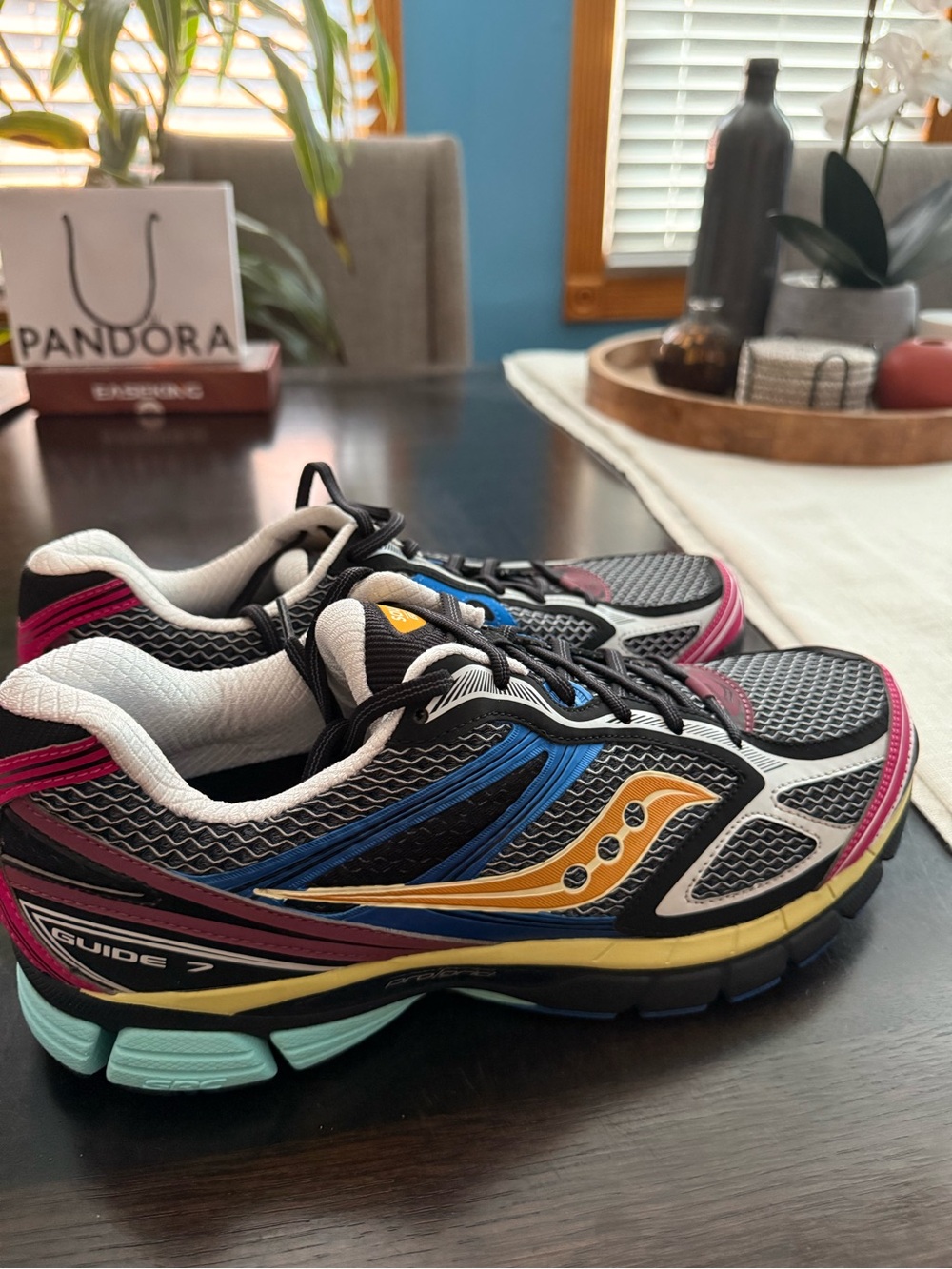 Saucony Women's/Men’s  Multi Accent Running Sneakers in Blue, Pink, Yellow, Mint
